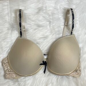 Donna Loren Gold Label Elegant Lace Trimmed Beige Bra
